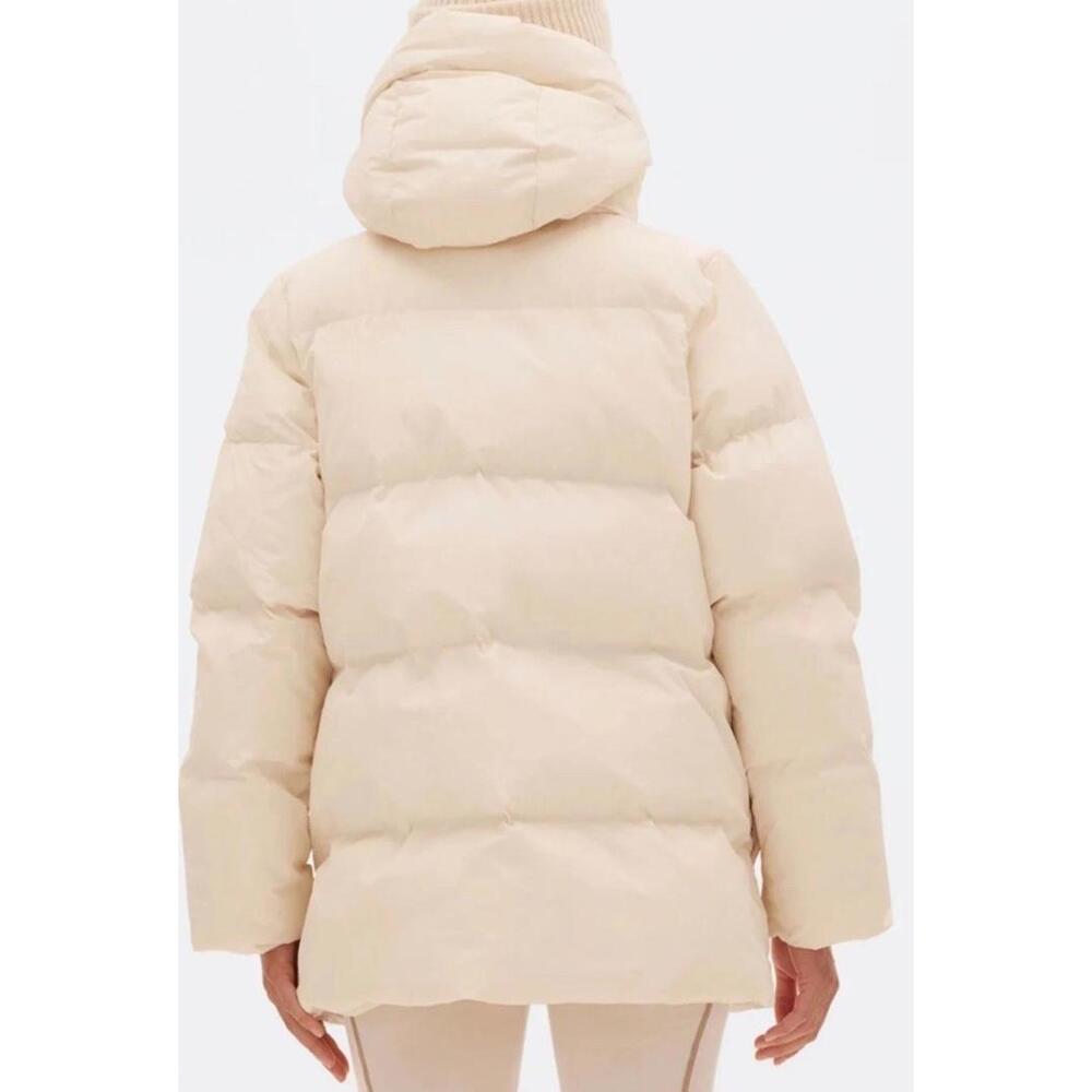 Halfdays Womens Wheeler Parka Puffer Jacket Oatmilk Hooded Relaxed Ski Snow M - Picture 5 of 11